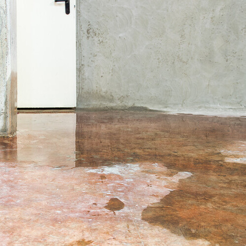 water on a concrete floor
