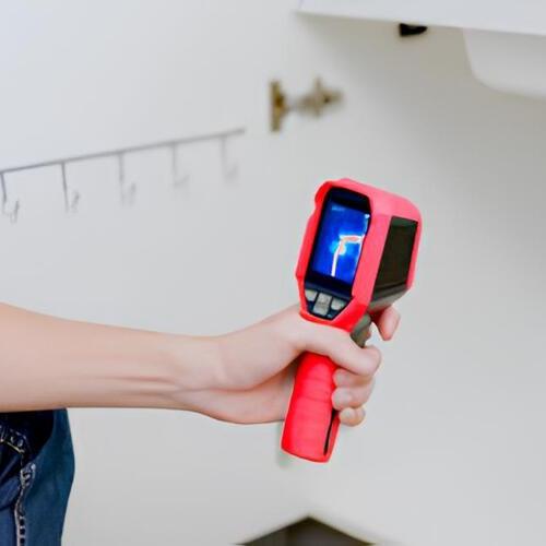 plumber using a leak detection tool